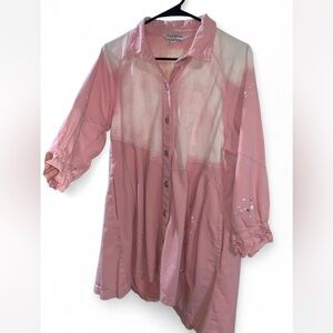 DAVI & DANI Pink Collared Shirt